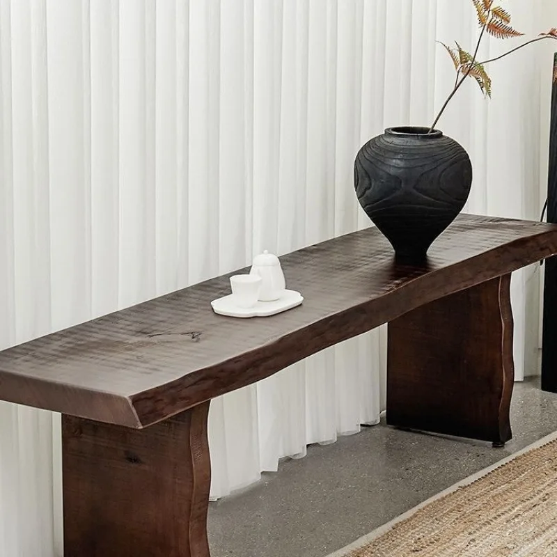 

Home door against the wall shoe change stool clothing store simple long Nordic solid wood bench log