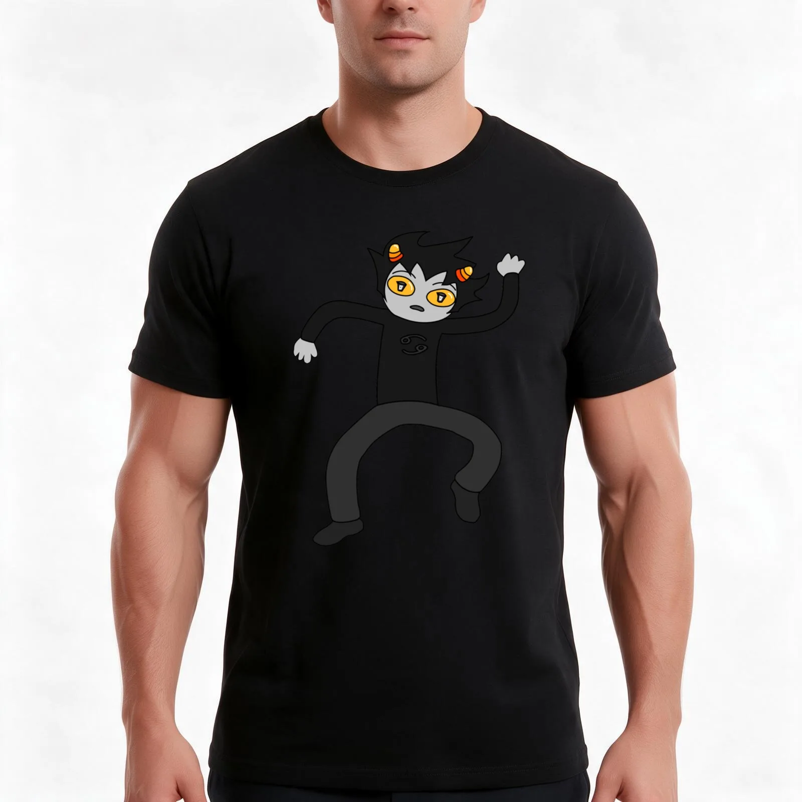 Bucket Dazed Karkat (Colour) T-Shirt, Summer Casual Cotton Tee, Oversized Streetwear Tops, Vintage Graphic Print, 100% Cotton