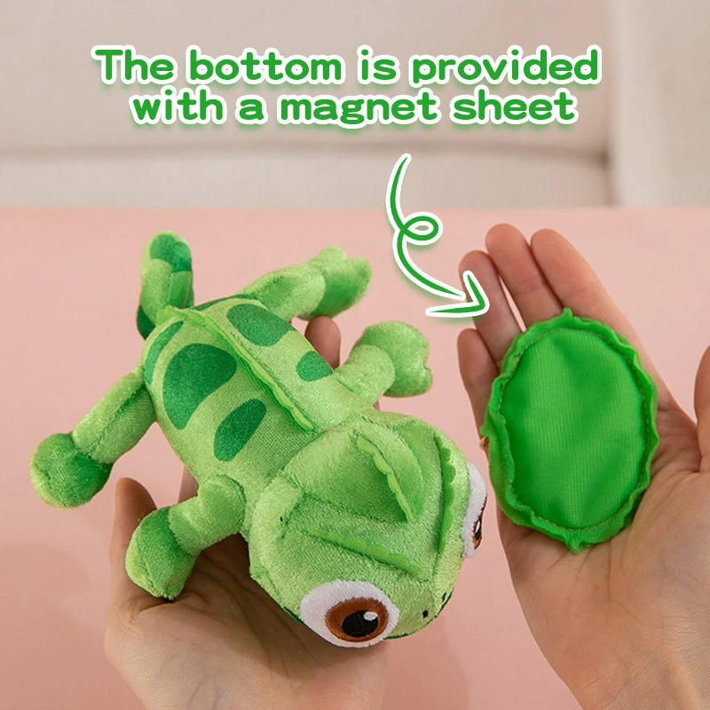 Magnetic Pascal Chameleon Lizard Plush Doll Wearable Shoulder Attachable Stuffed Toy Soft Fluffy Cartoon Figure Cute Cosplay