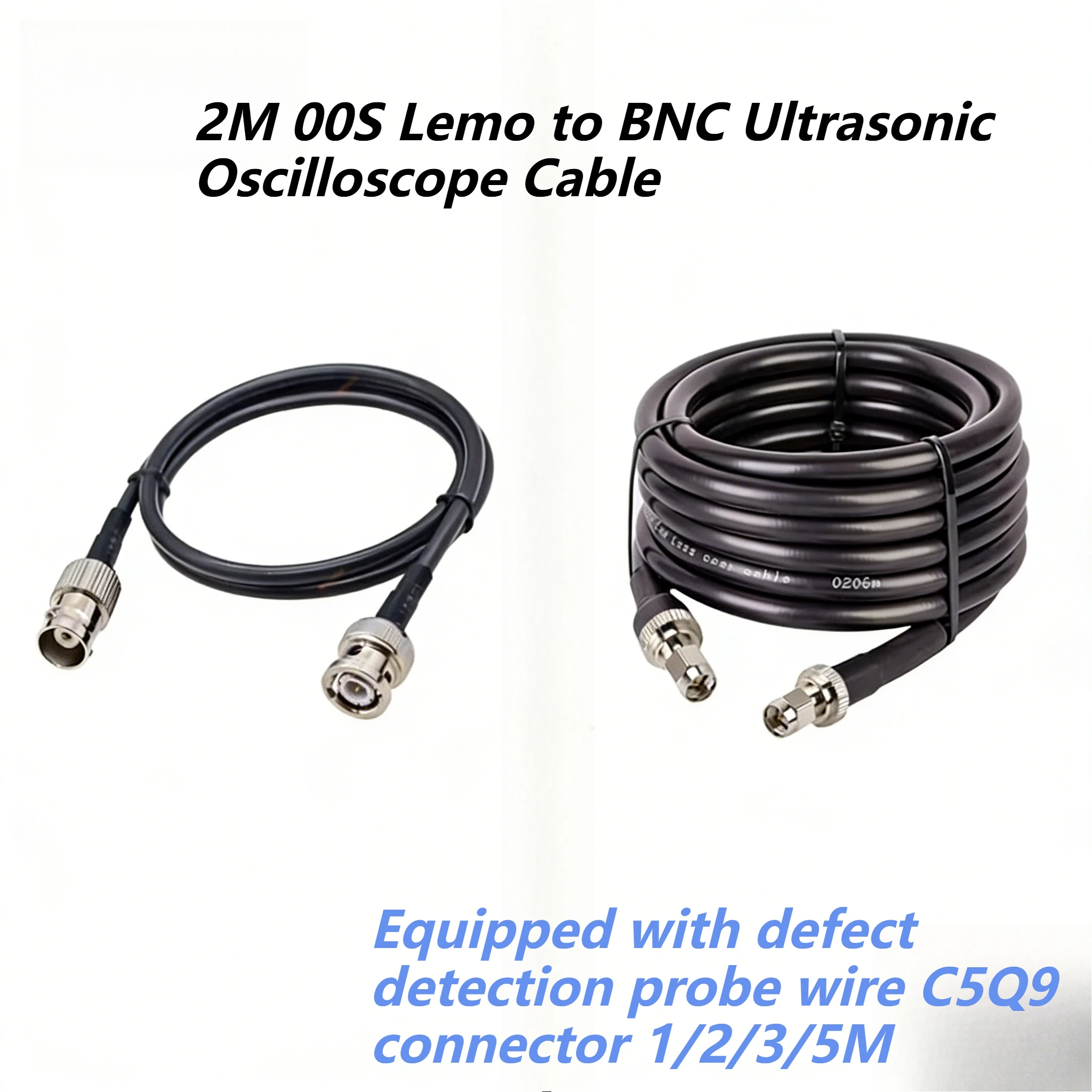 C5Q9 Power Cord 1/3/5M RG174 RG316 Male 00S To BNC Compatible Oscilloscope with Flaw Cable Detection Probe Cable Ultrasonic