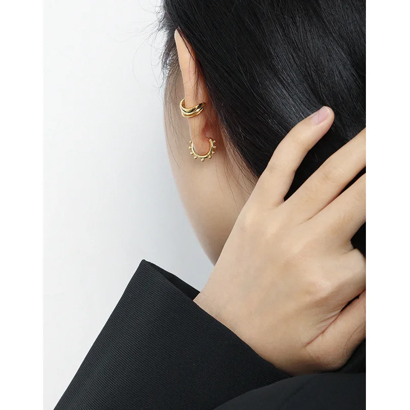 Hot selling S925 pure silver geometric bead earrings for women, classic luxury fashion banquet jewelry gifts