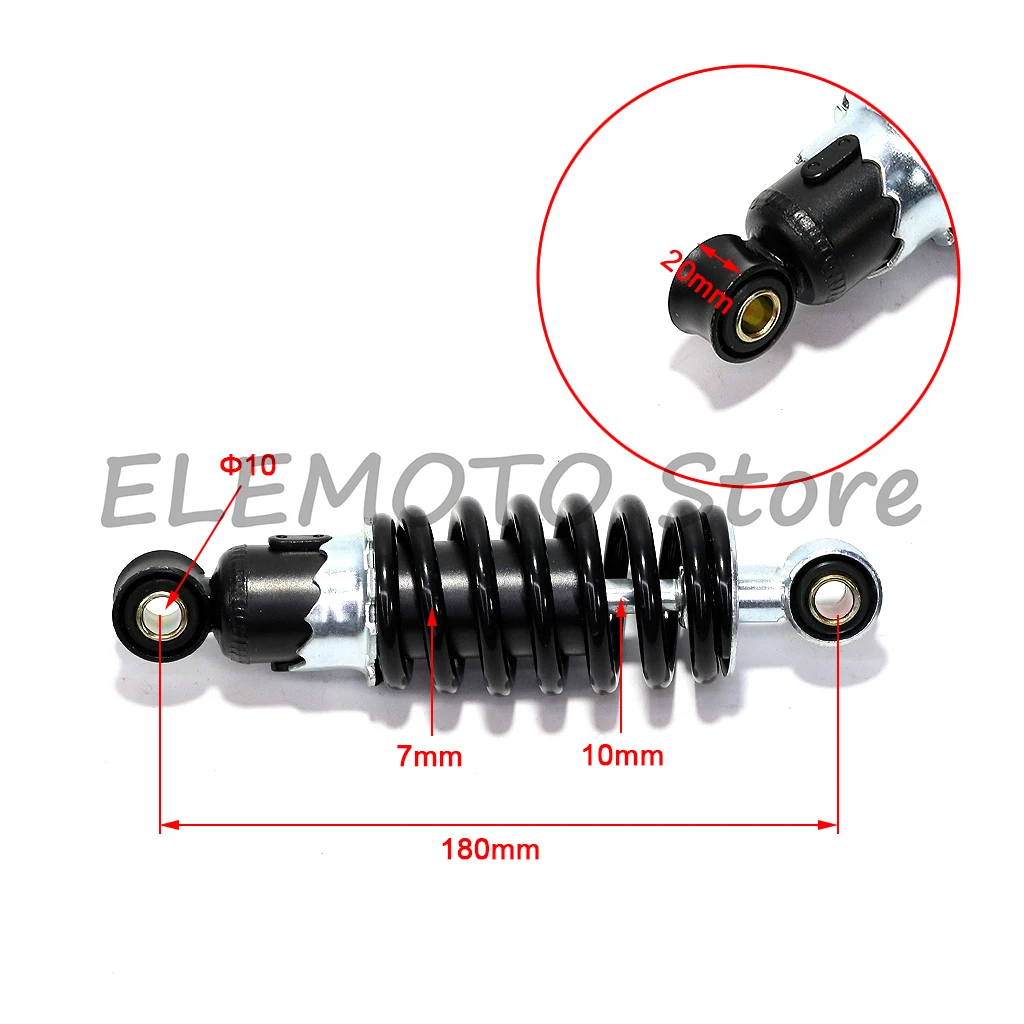 180mm Shock Absorber Suspension Spring Shock Front Rear For E-bike Scooter ATV Go Kart Buggy Pitbike Dirt Bike