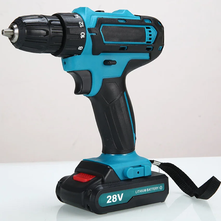 28V 3 in 1 Akkuschrauber Bohrer Hammer Variabler Geschwindigkeit Cordless Auswirkungen Bohrer Mit 1/2 Batterie 45Nm Drehmoment m