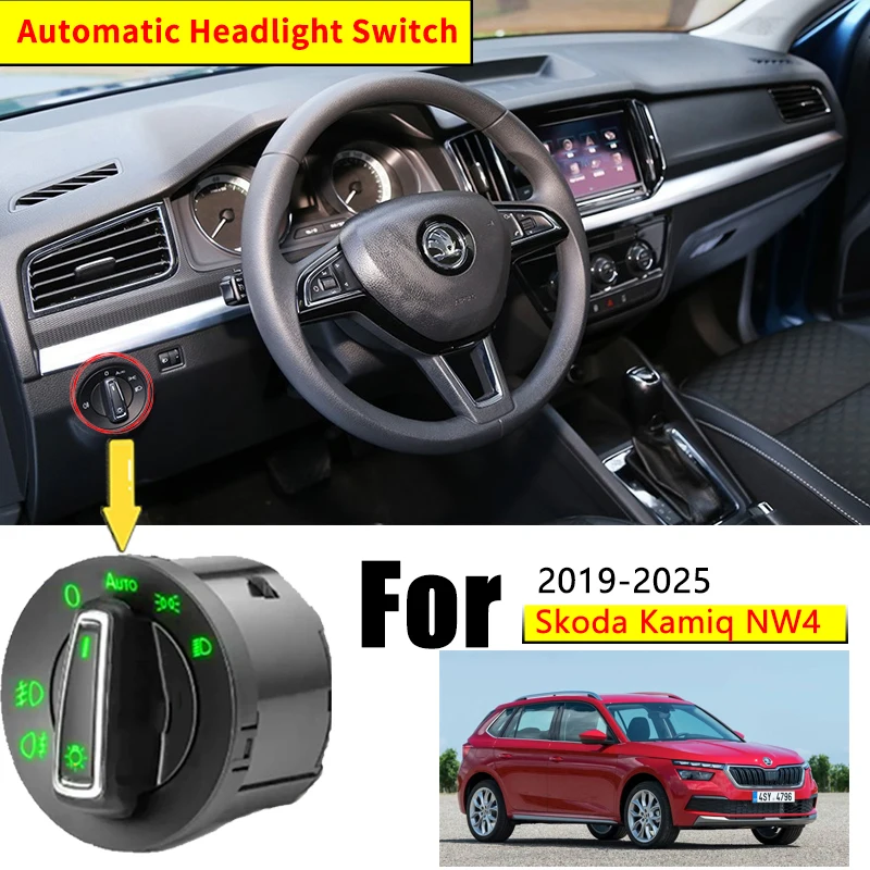 

Headlight Automatic Switch For Skoda Kamiq NW4 2019 2020 2021 2022 2023 2024 2025 Headlight Auto Switch Car Accessories Tuning