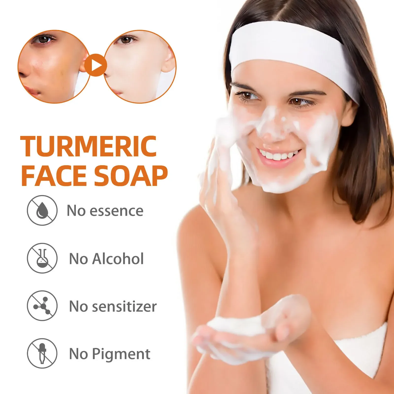 West & Month Turmeric Face Soap, Facial Repair Gentle Cleansing Reduce Scars and Spots Smoothing Fine Line Cleansing Soap