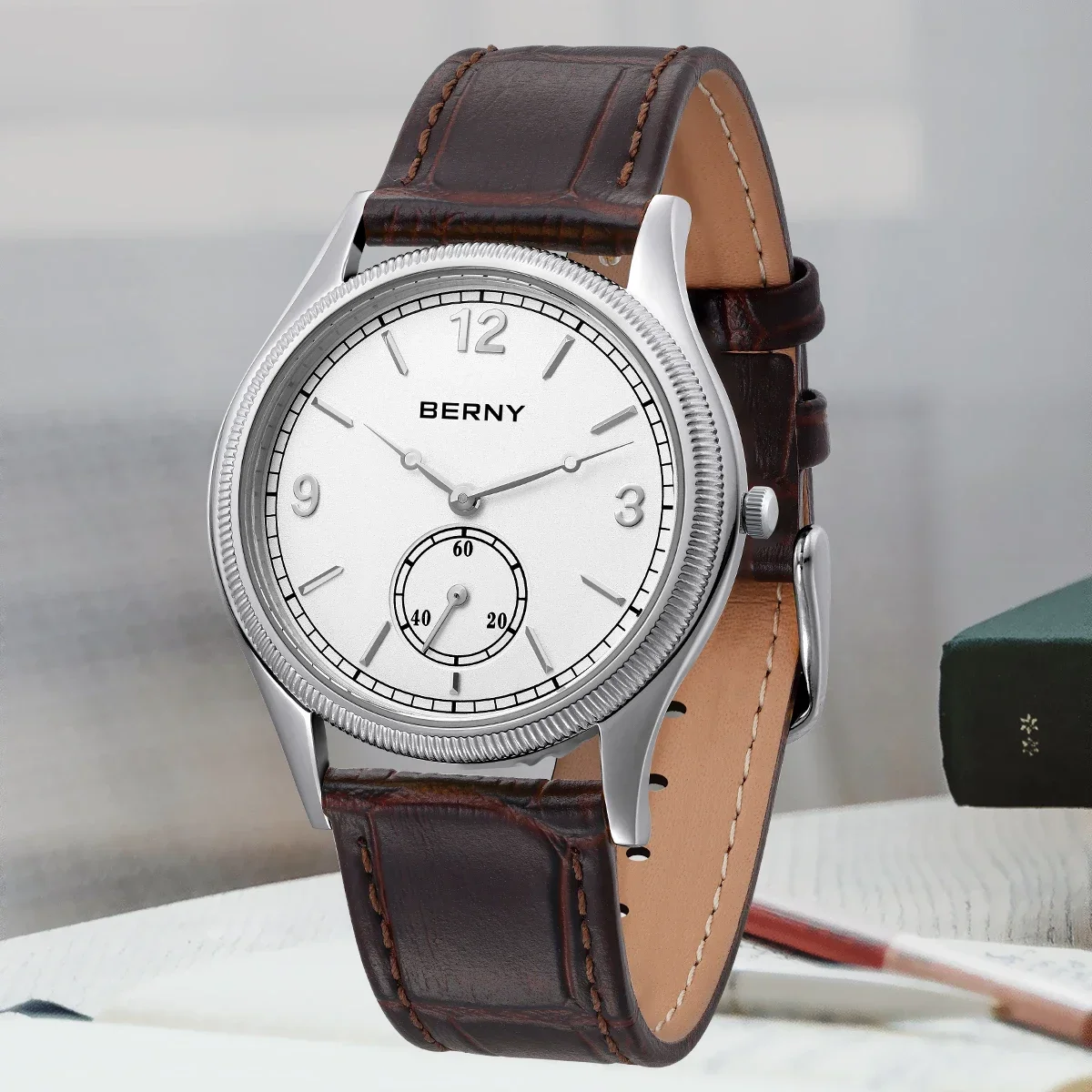 

BERNY Watches for Men Ultra-Thin Lightweight Classic Quartz Men's Wristwatch Simple Casual Easy Read Dress Man Watch