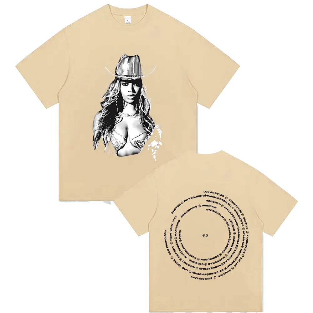 Fashion Beyonce Renaissance World Tour T-shirt 2025 Album Concert Music Tees Men Women Casual Cotton Vintage Short Sleeve Tops