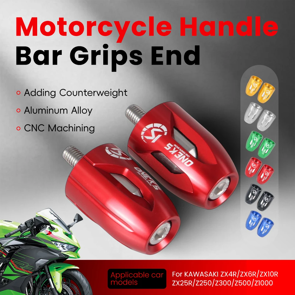 Motorcycle Hand Grips Handle Bar End Cap Fit For KAWASAKI NINJA 250 300 400 500 ZX4R ZX6R Z1000SX Z800 Z900 Z1000 Z300 ER6N Z H2