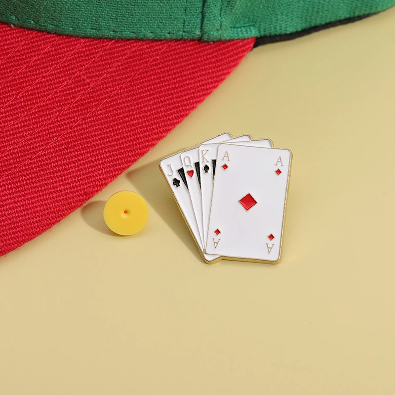 

Playing Card Enamel Pins Creative Brooches Lapel Badge Golf Baseball Hat Decorative Clips Accessories Jewelry Gift for Friends