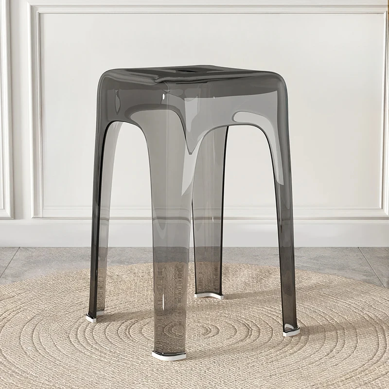 

Plastic Transparent Acrylic Stool Can Be Stacked for Household Living Room Dining Table Luxurious and Simple High Chair