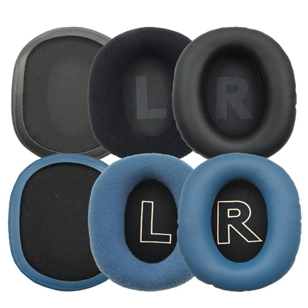 Ear Cover Ear Pads Leather Flannel Gaming Headphones Pads Sponge 100 X80x20mm Earphone Egg White Wool 2pcs Cover Tool