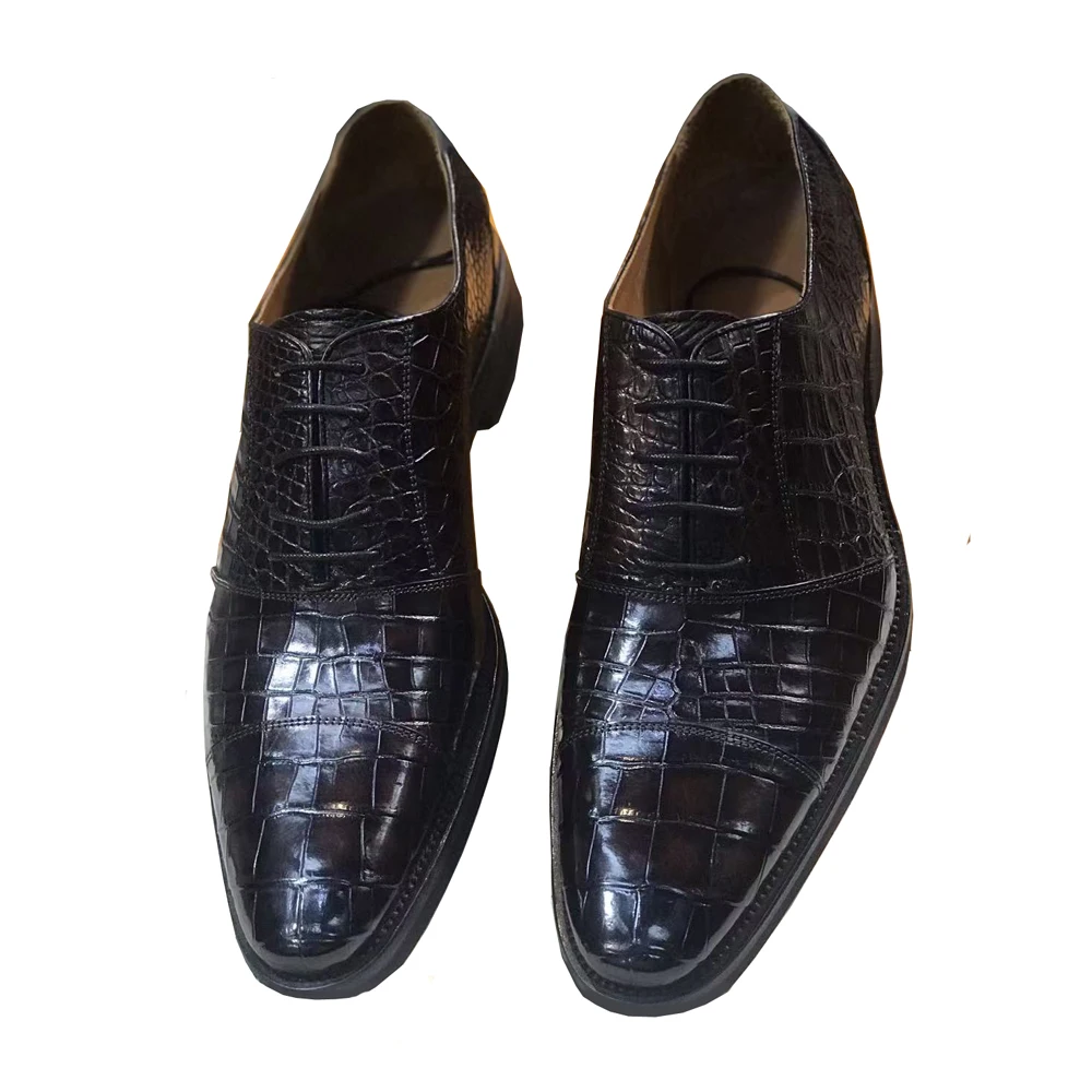 

yinshang new men dress shoes male crocodile shoes balck wedding shoes meeting banquet date