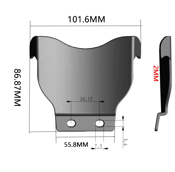 ปลอก K คลิปหนีบเอว1ชิ้น, อุปกรณ์เสริมที่หนีบด้านหลังของ kydex iwb