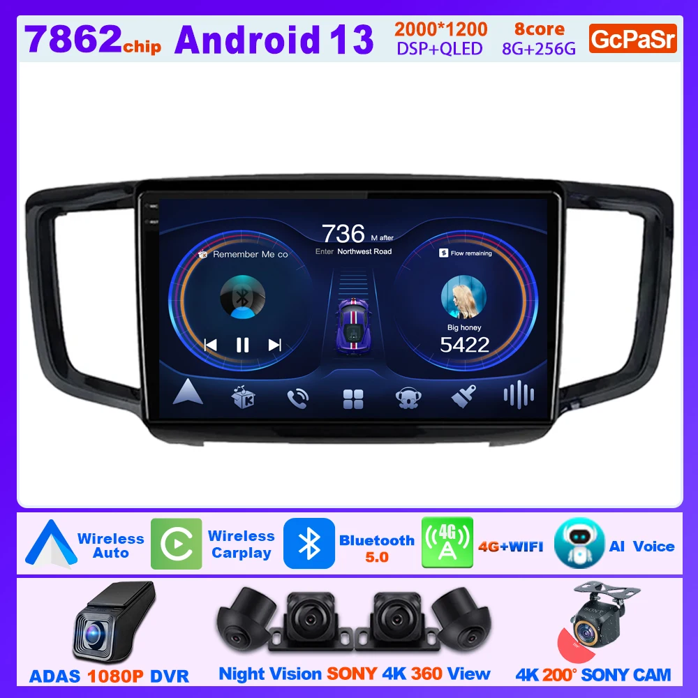 

Car Radio Android Carplay For HONDA ODYSSEY 2015-2019 Multimedia Player Touch Screen 10 Inch Bluetooth 4G Wifi Camera Display
