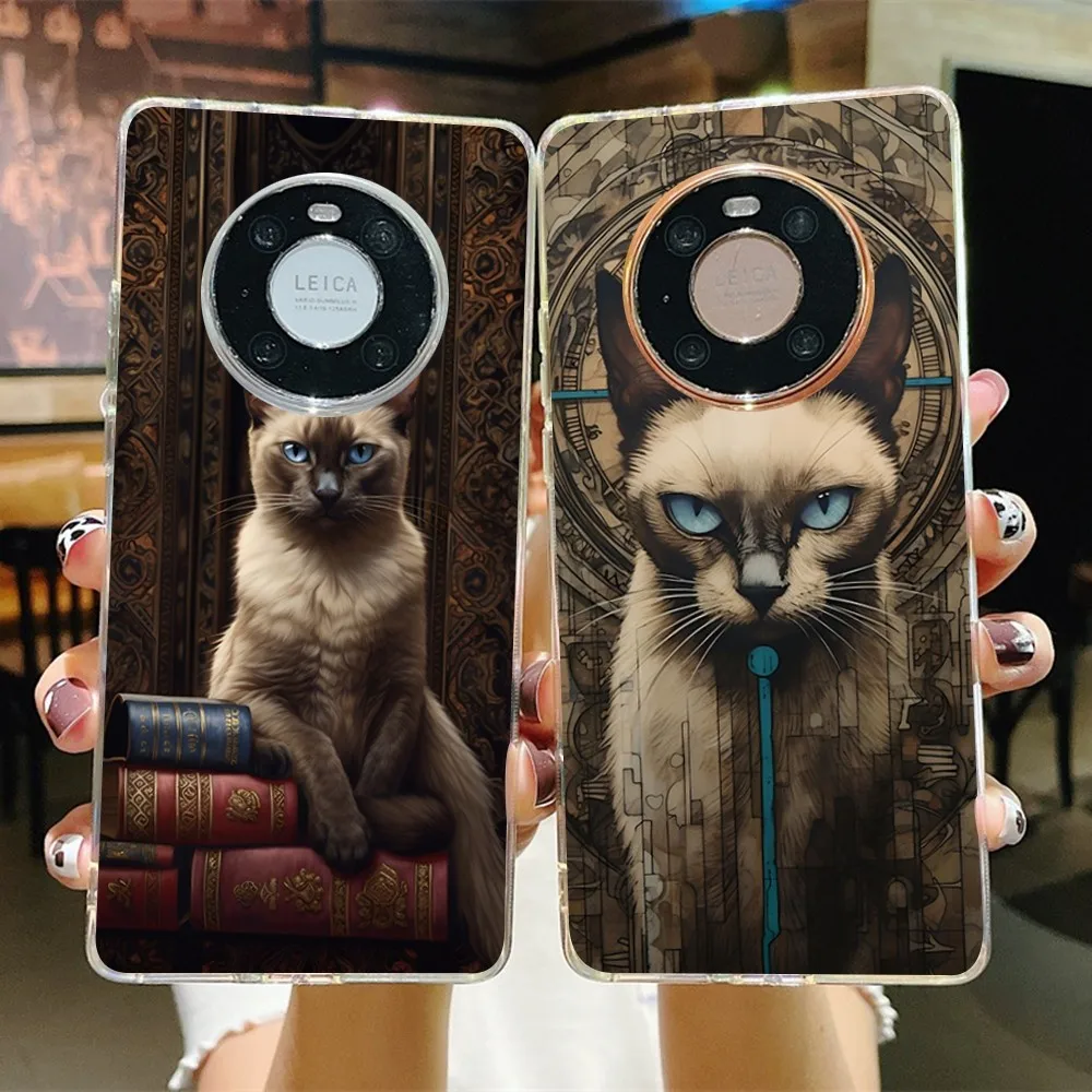 Siamese Cat Phone Case for Samsung S21 A10 for Redmi Note 7 9 for Huawei P30Pro Honor 8X 10i Cover