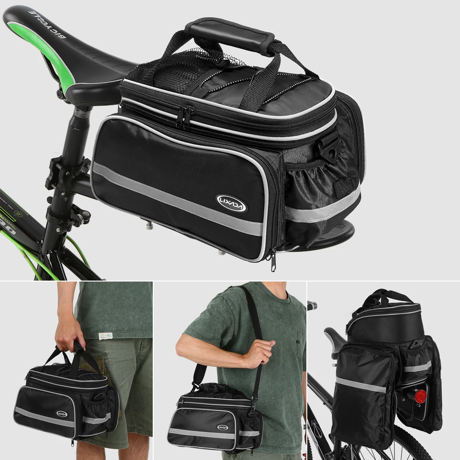 Vexada Sac de siège arrière de vélo étanche YX-1301 sac de coffre de subventionnement sac de sacoche de vélo sac initié avec housse de pluie