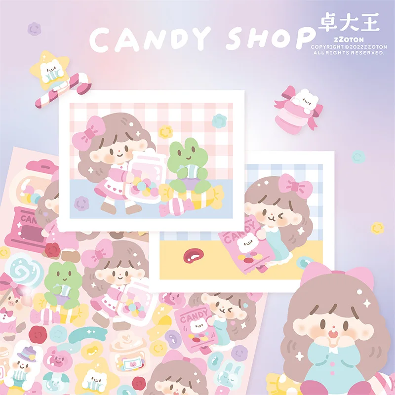 Zhuo Da Wang Da Borderless Sticker Cute Wind Hand Curtain Decoration Decal DIY Sticker Flashing Film