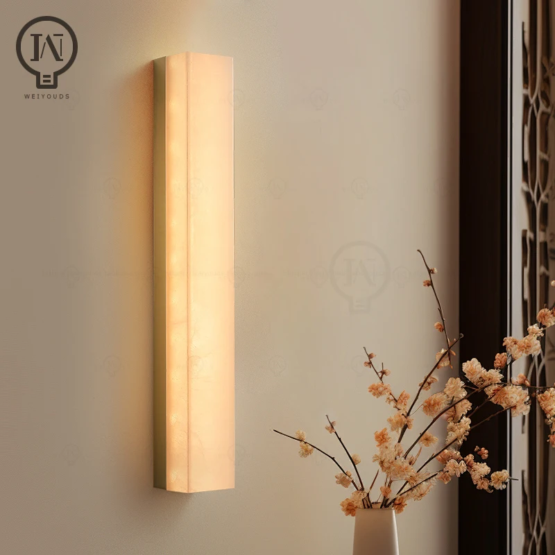 Marble Copper Body Wall Lamp Modern Minimalist New Chinese Living Room TV Background Wall Decorative Lamp Aisle Corridor Bedroom