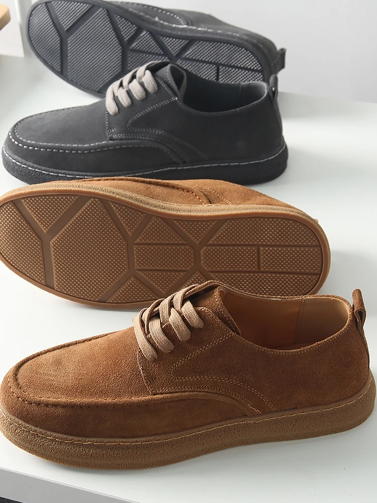 

Retro British Workwear Style Fashionable Low-Top Casual Shoes Men's Slip-On Loafers Anti-Slip Leather Comfortable All-Match