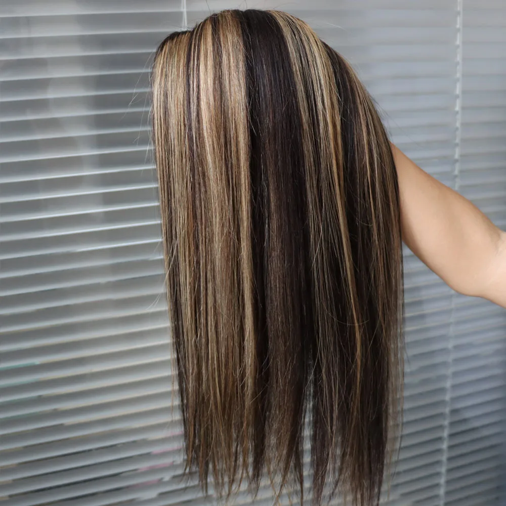 100% Human Hair Virgin Brazilian Extensions Bundle Piano Highlight 1B #27 Grey Straight Hair Weft Weaving Double Weft Wholesale