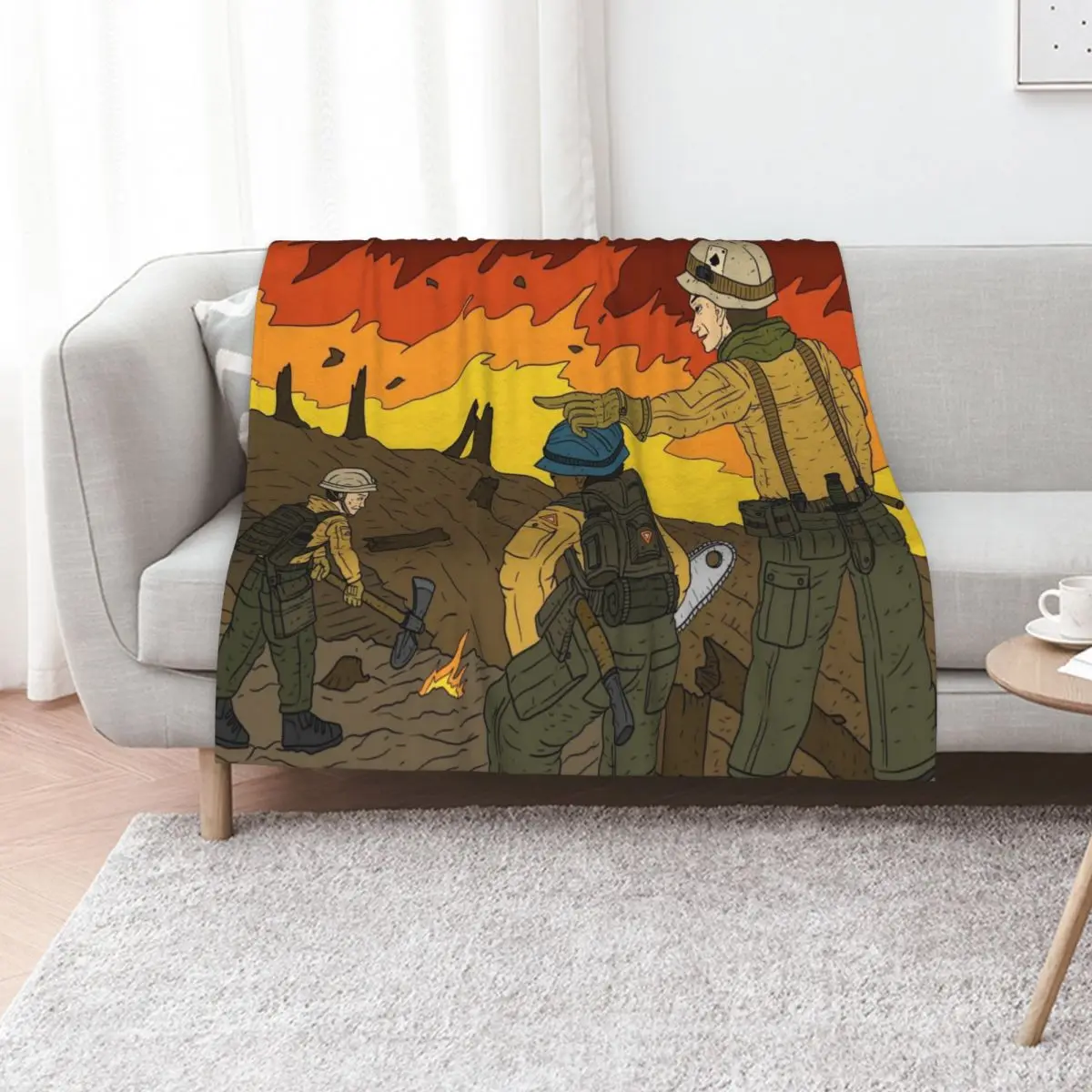 hotshot fire fighters. forest service. Throw Blanket Sofas Flannel Fabric Furry Beach Nap Thermals For Travel Blankets
