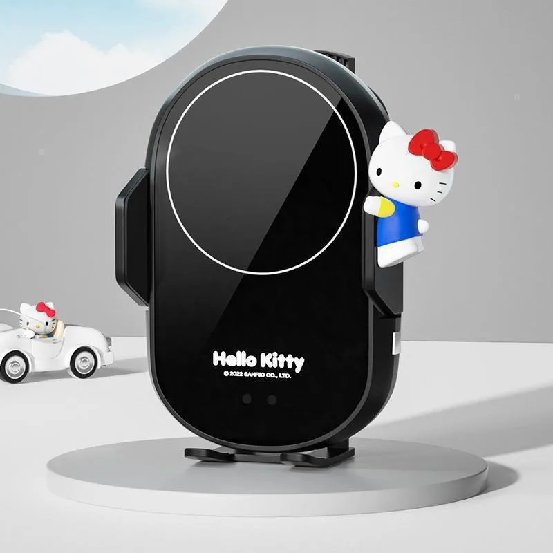 Hello Kitty Car Mobile Phone Holder Wireless Charger, Car Navigation Air Outlet Support Bracket