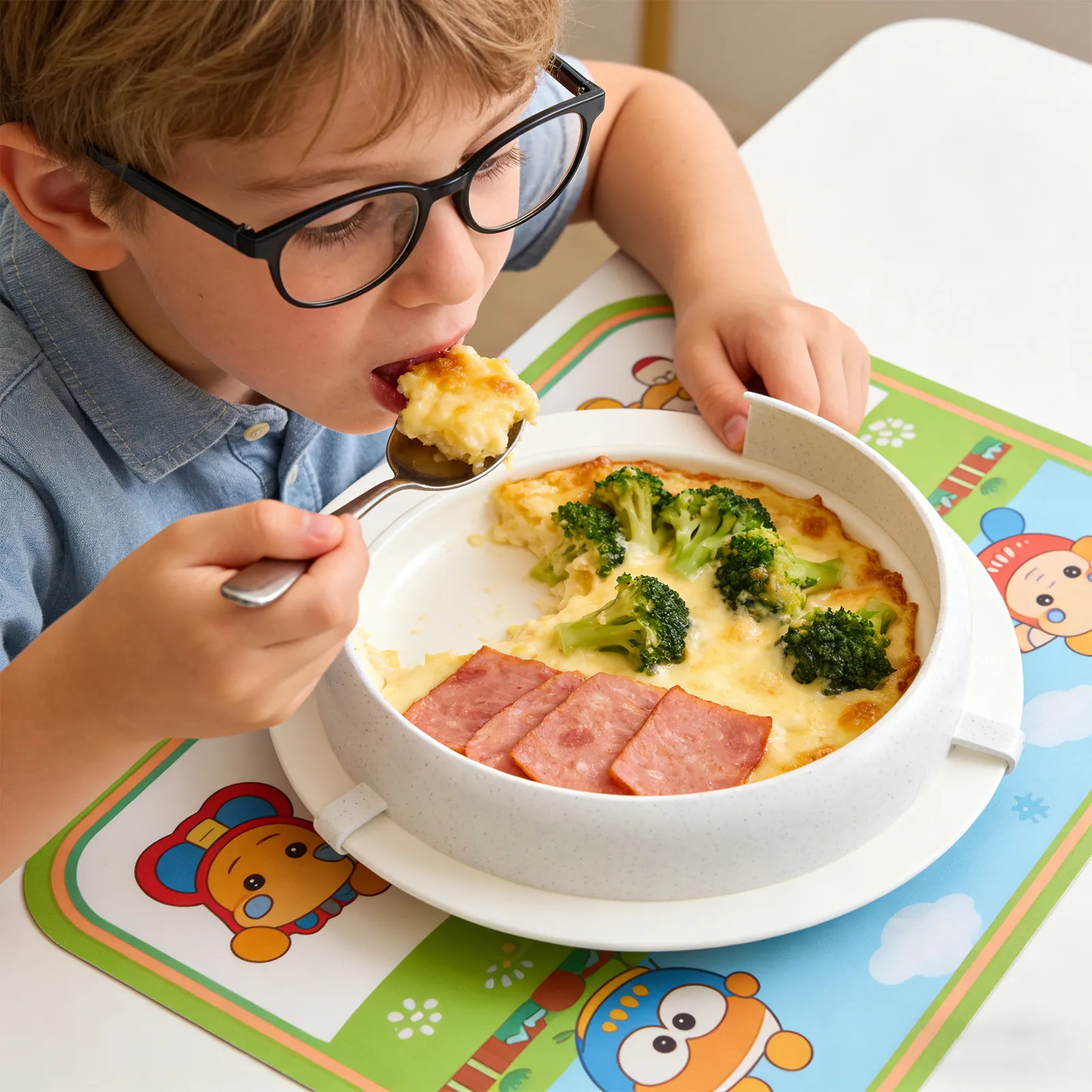 

6-дюймовая белая защитная пластина-фиксатор для самостоятельного приёма пищи, адаптивное устройство для обедения, вспомогательное средство для пациентов после инсульта и людей с ограниченными возможностями