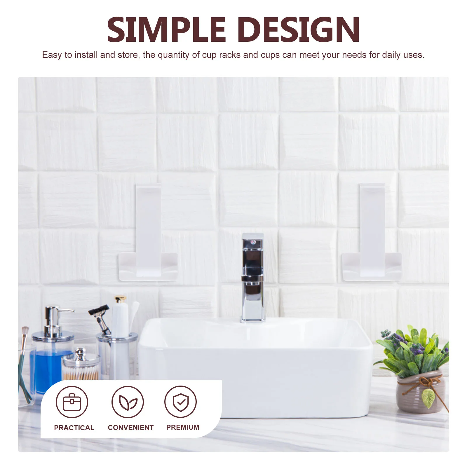

2Pcs Premium ABS Cup Holder Set Pegboard Mount Creative Appearance Easy Install Store Bathroom Organizer Pegboard Cup Holder