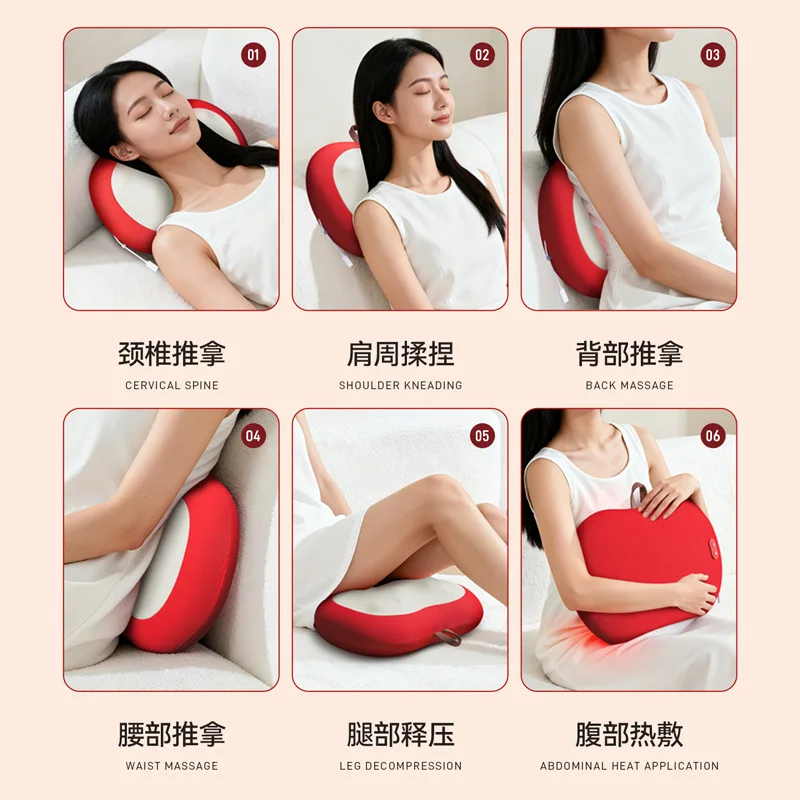 هدية تدليك الفاكهة الحمراء وسادة منزلية للظهر والكتف والرقبة ووسادة التفاح مدلك الخصر #4