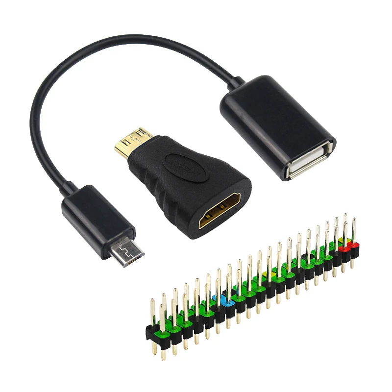 Raspberry Pi Zero USB OTG Adapter i Mini konwerter kompatybilny z HDMI i 40-pinowy nagłówek GPIO do BPI-M2/M4 Zero pomarańczowy Pi Zero 2W