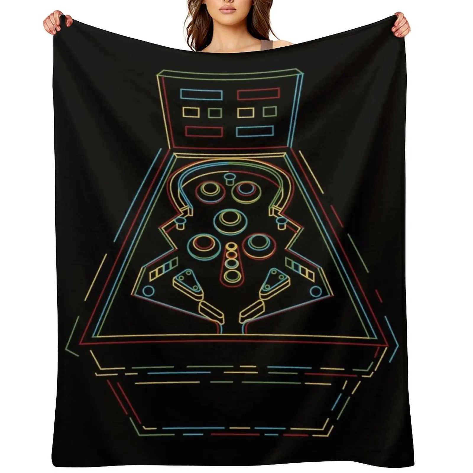 

Pinball Machine Retro Pinball Pinball Machine Vintage Gamer Throw Blanket Designers Stuffeds Moving Custom Blankets