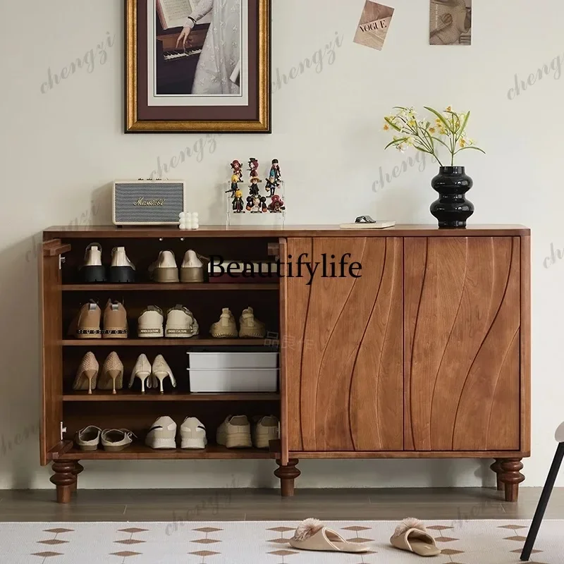 E136 Waterproof Wooden Shoe Cabinet Cupboard Modern Space Saving Organizer Shoe Rack Hallway Luxury Armoire Chaussures