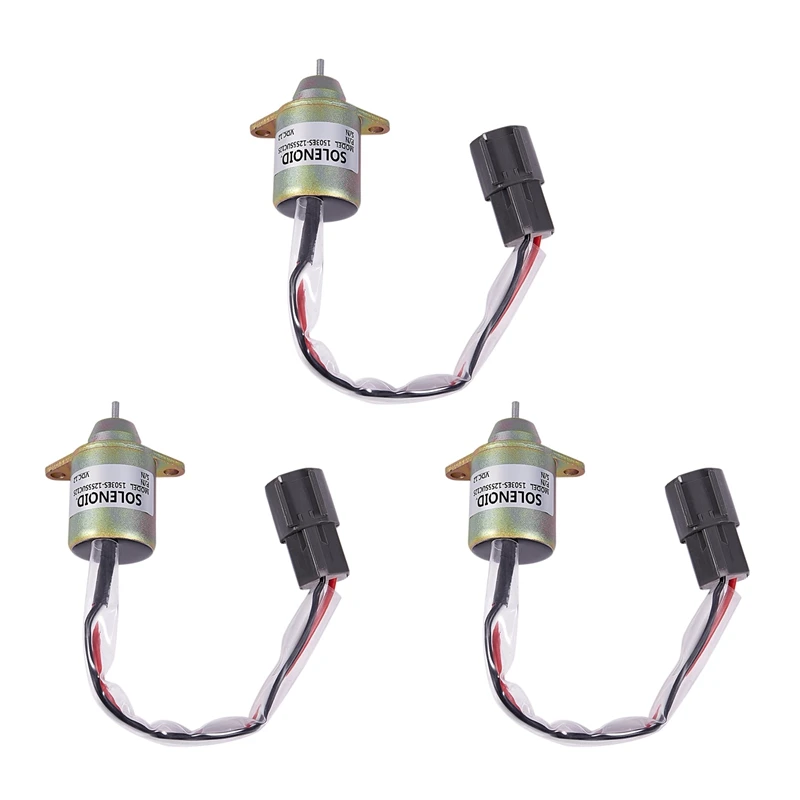 3X 12V Flameout Solenoid Valve 1503ES-12S5SUC12S 119233-77932 Is Suitable For Kubota Yangma