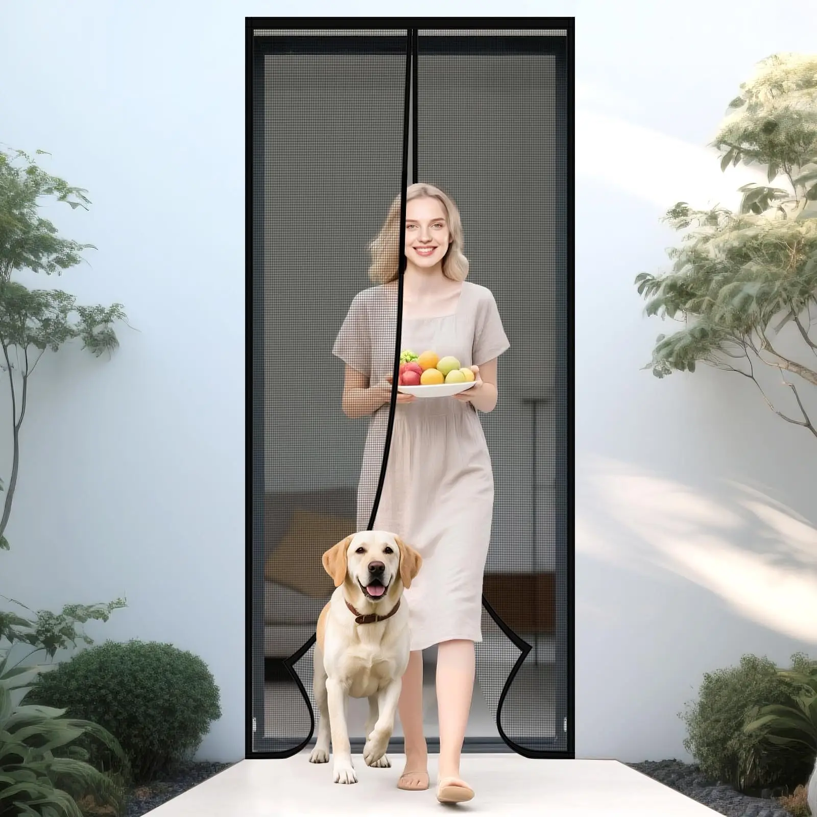 Breathable Full-Home Mosquito Curtain, Thick Dense Mesh, Magnetic Auto Fit, Drill-Free Home Application