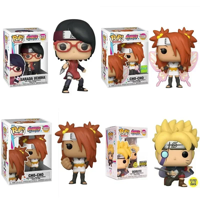 Funko POP Анимация BORUTO Sarada Uchiha 672 #   Чо-Чо 1037 #   Боруто 1035 #   Чо-чо 1159 #   Виниловая фигурка, модель игрушки для детей