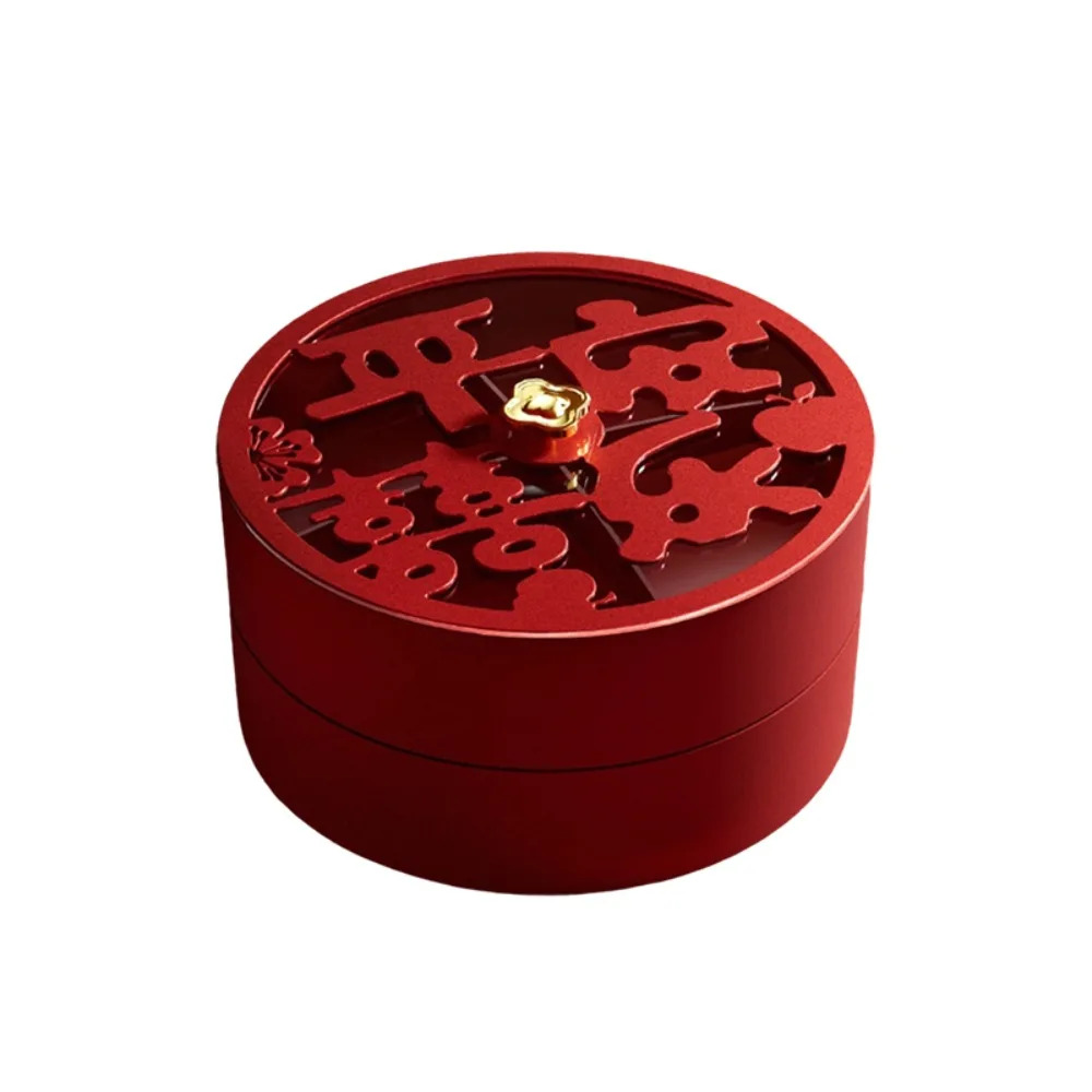 

Divided Spring Festival Snack Serving Tray Round Chinese Style New Year Snack Platter Traditional with Lid Nut Serving Bowl