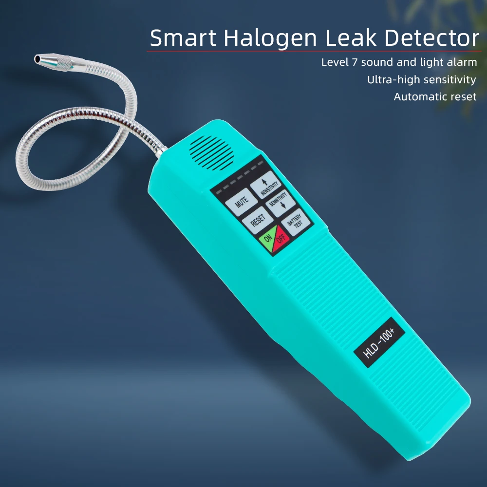 

HLD-100+ Halogen Leak Detector Freon Gas Leak Detector Gas Analyzer Refrigerant Leak Detector R410A R134A HVAC Sensitivity Tool