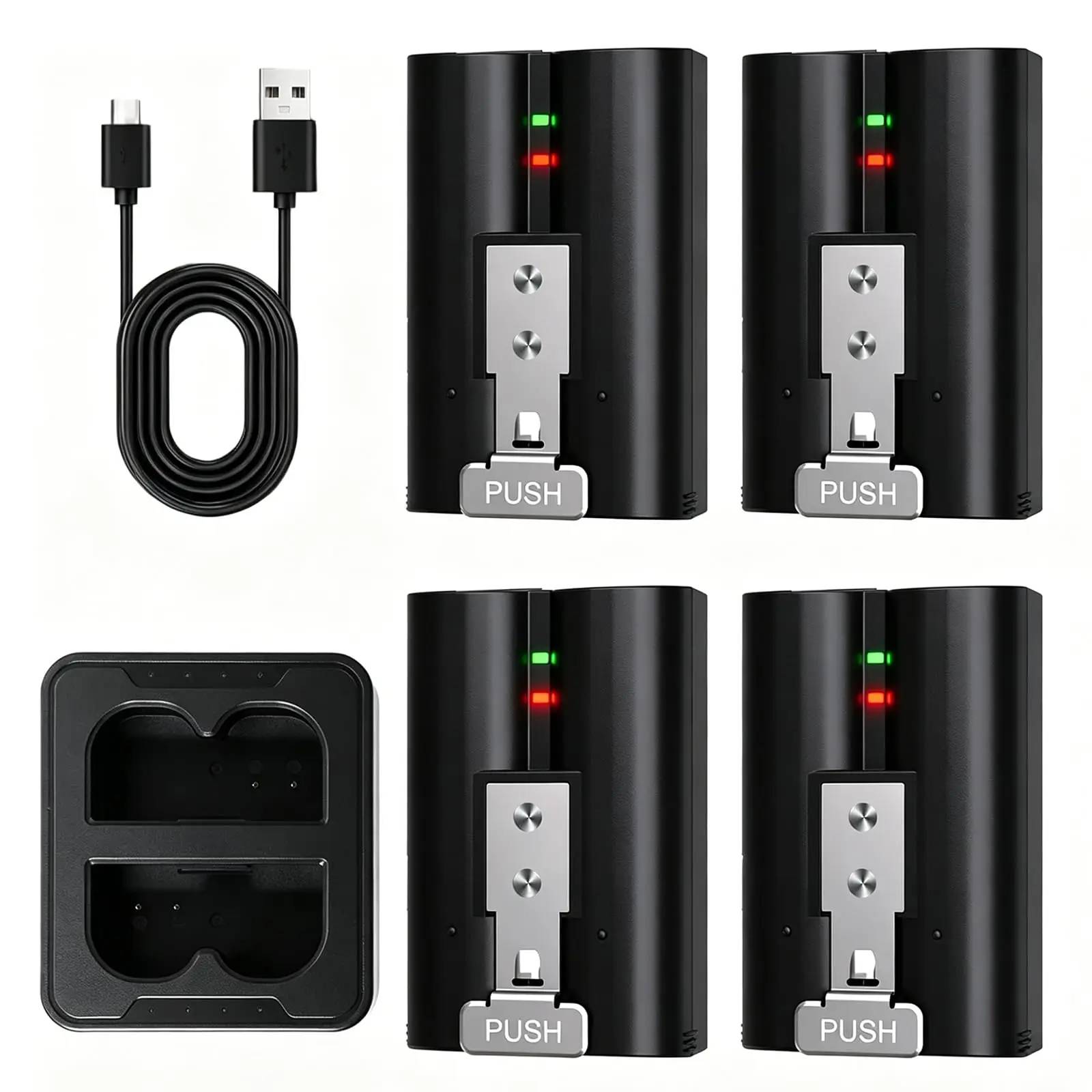 Replacement Li-ion Battery with Charger Compatible with Ring Video Doorbell 3/3PLUS/4 Stick Up Spotlight Camera 3.65V 6040mAh