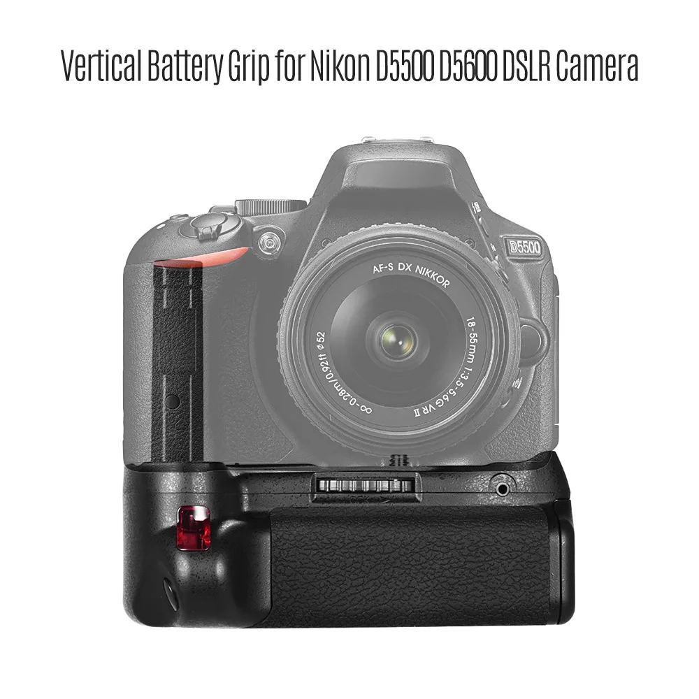 Vertical Battery Grip Holder for D5500 D5600 DSLR Camera EN-EL 14 Battery Powered with IR Remote Control Camera Grip