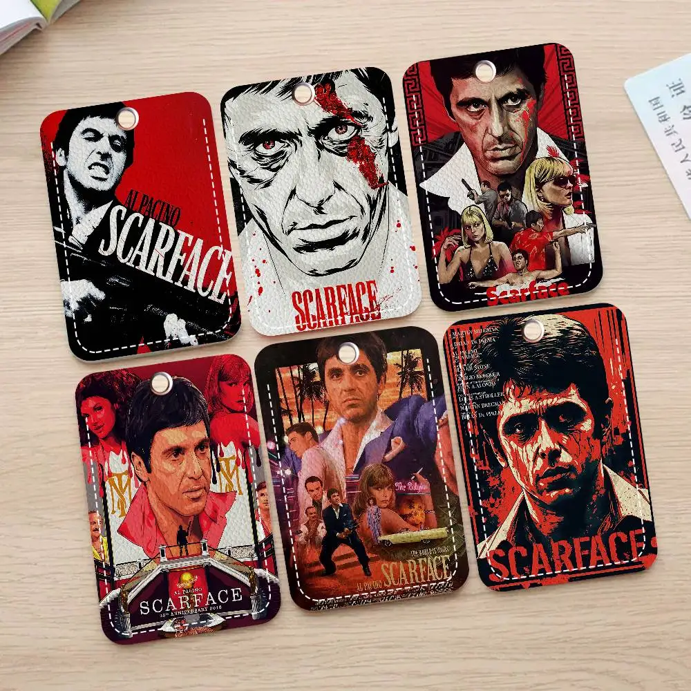 

Movie S-Scarface Bank Card,Subway, Bus Card Holder Keychain Key Ring Door Access Tags ID Card Case Keychain Access