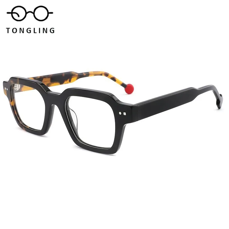 

Top-Quality Men Handcrafted High-Quality Acetate Spliced Square Fashionable Women High-End Retro Casual Artistic Commuting Frame