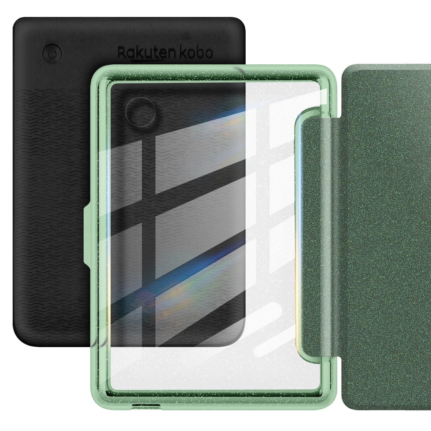 Acrylic Magnetic Slim Flip Case for Tolino Shine Color 2024 / Shine5 2024 / Shine4 6" EBook Glitter Transparent Back Smart Cover view 6