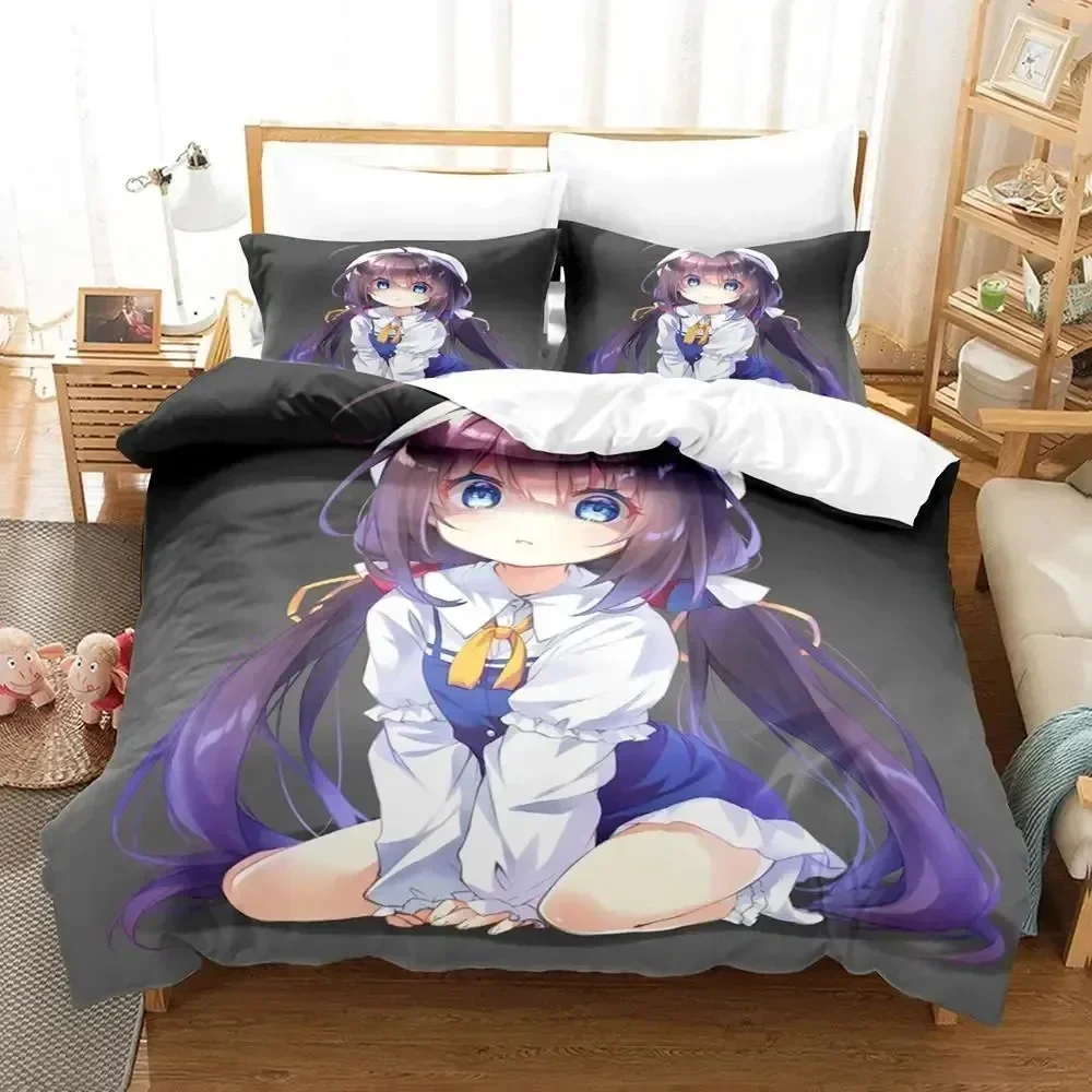 

Anime Ryuos Work is Never Ai Bedding Set Duvet Cover Sheet Printed Bed Set Pillowcase Bed Full Queen King Size Comforter Bedroom