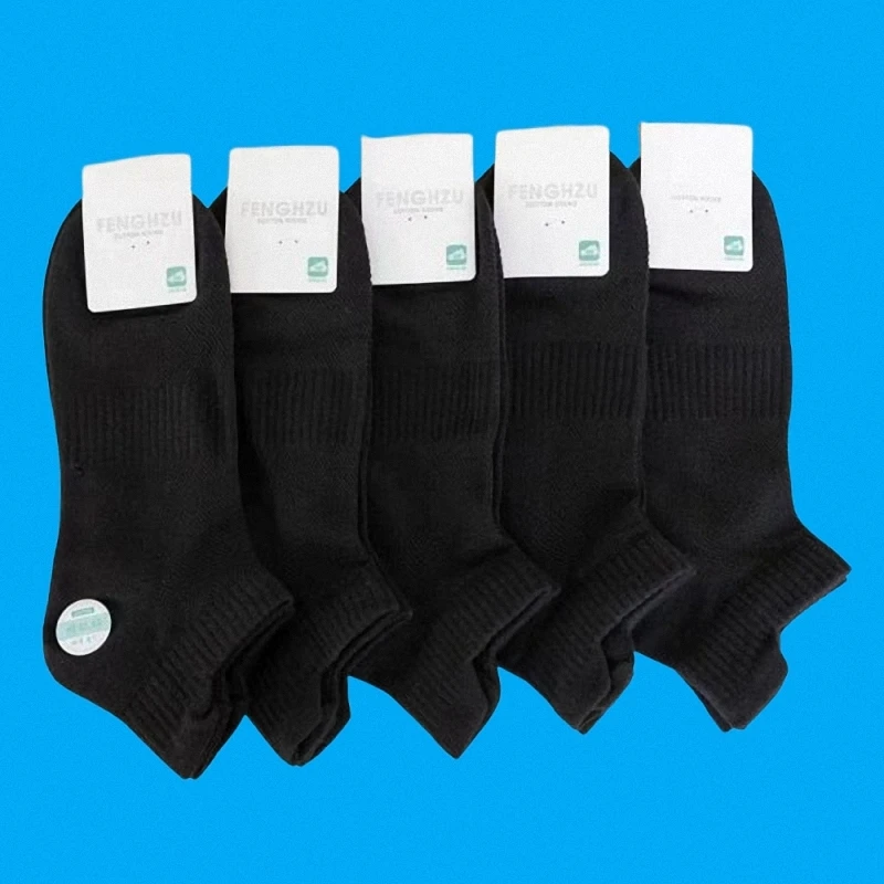 5/10 Paar Herren Sommer einfarbig lässige Socken schweiß absorbierende atmungsaktive dünne Mesh Boots socken Sport Freizeit Baumwoll socken