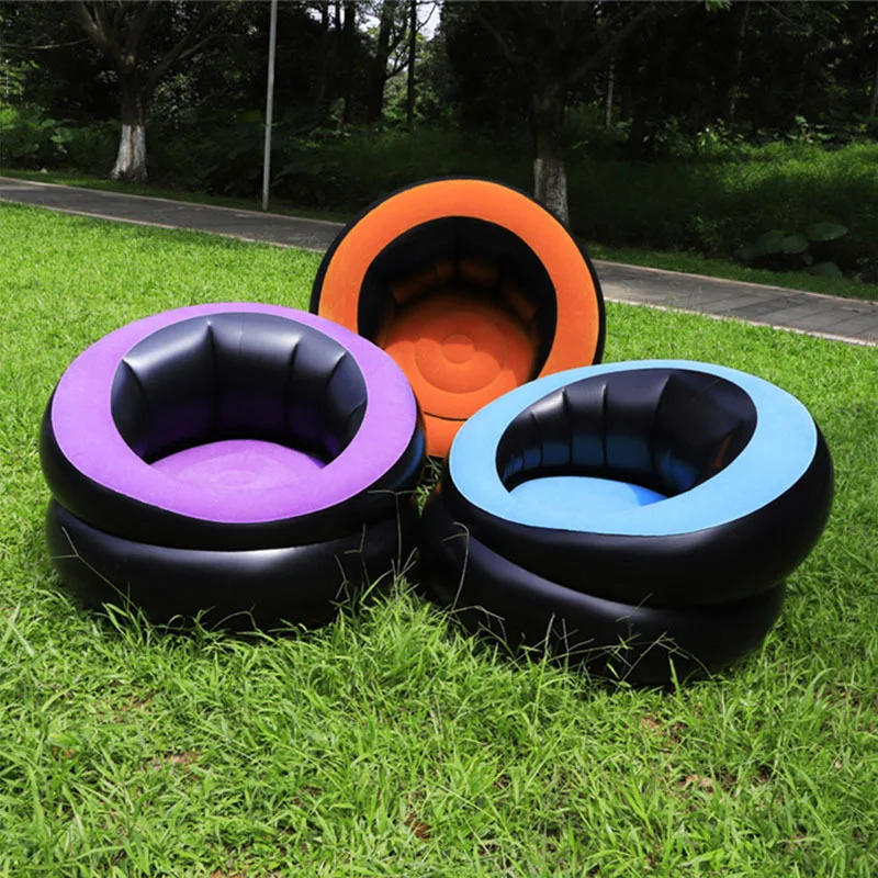 Outdoor Inflatable Folding Lazy Sofa for Adults Garden Patio Terrace Furniture Camping Beach Portable Folding Round Beach Sofa