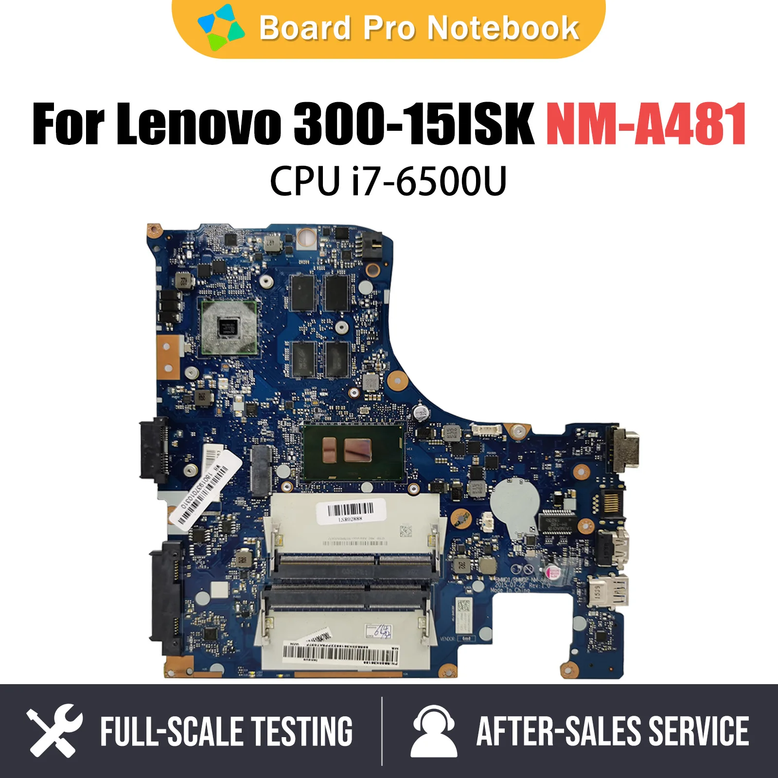 

BMWQ1 BMWQ2 NM-A481 Mainboard For Lenovo 300-15ISK Laptop Motherboard 5B20K38211 With i7-6500U CPU V2G GPU 100% TEST OK