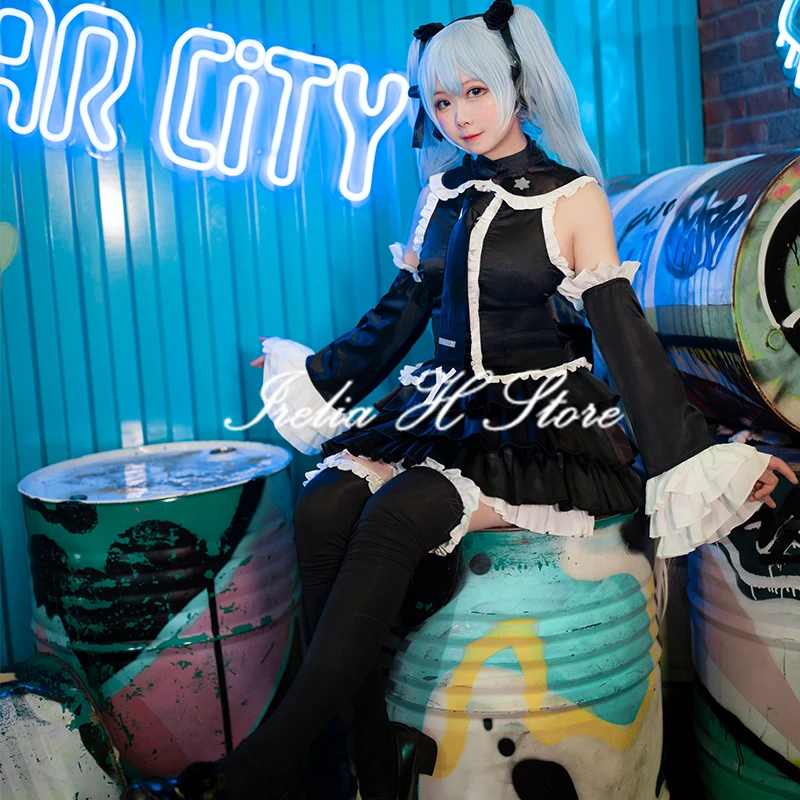 女性のための黒のロリータドレス,フェミニンなハロウィーンの衣装,lolita coffic,在庫あり