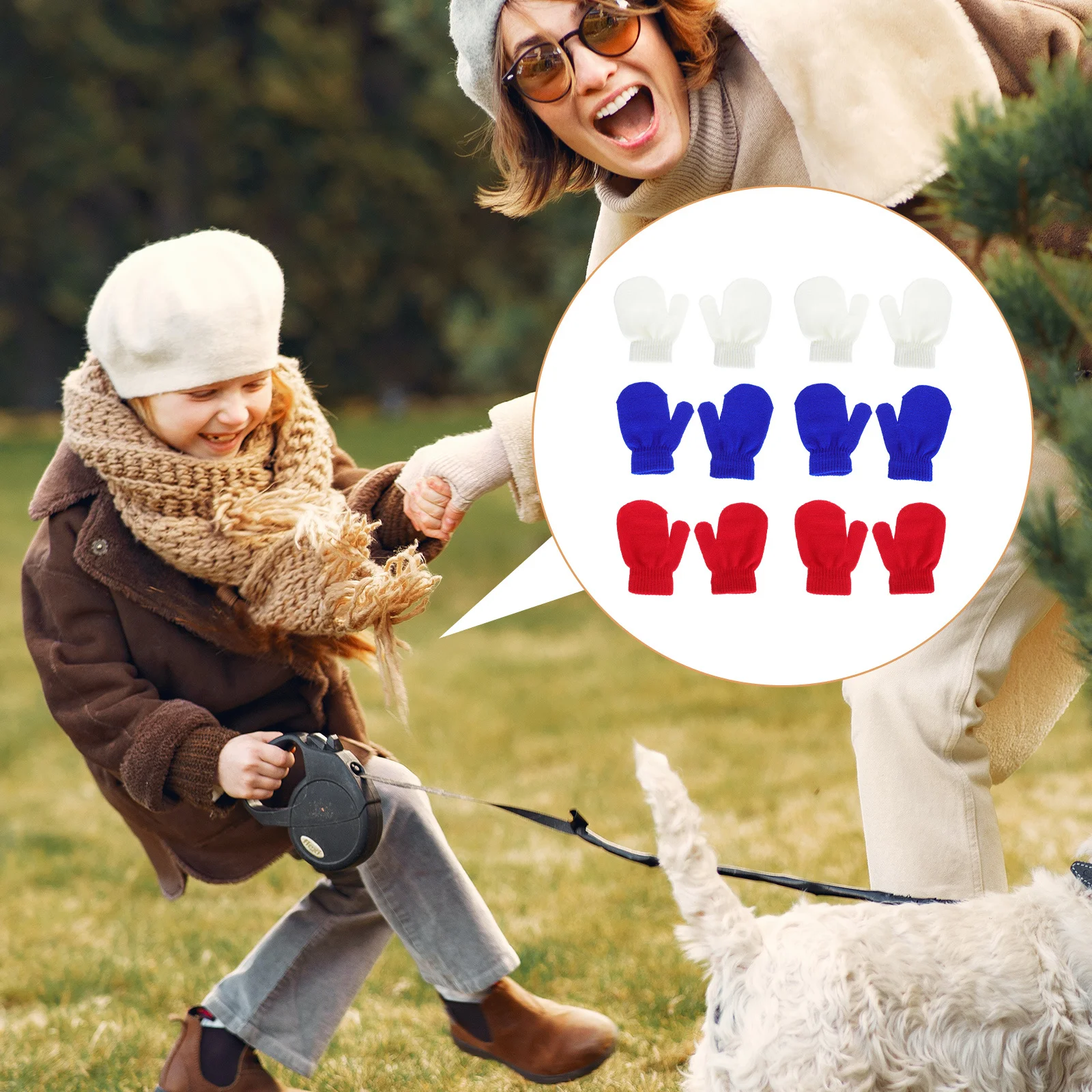 

6Pairs Children Warm Winter Mitten Knitted Gloves Full Finger Outdoor Warm Mitts Winter Mitt Kids Comfortable Gloves