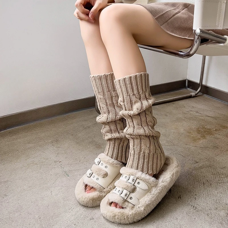 

Новые осенне-зимние носки до щиколотки — гетры из витой шерстяной пряжи — гетры для согревания ног