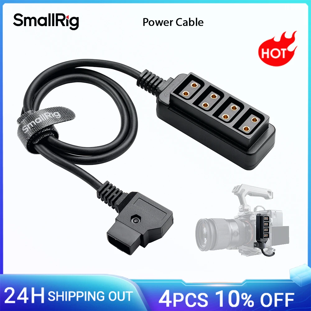 

SmallRig Universal DT1-4 Power Cable, w 4 D-Tap Output Ports for Mirrorless Cameras Monitors Video Transmitters Follow Focu 4831